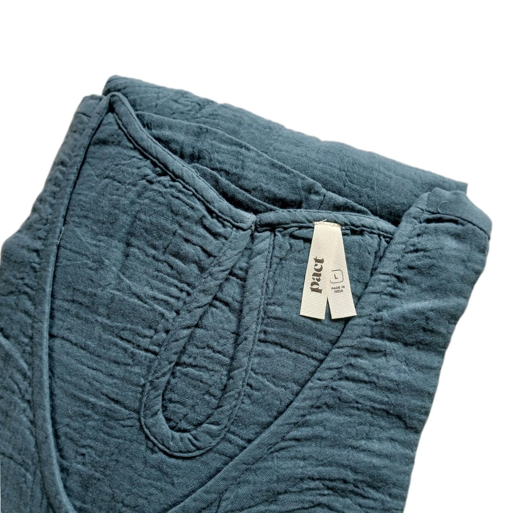 NEW Pact Organic Coastal Double Gauze Beach To Brunch Maxi Dress - Deep Aqua - L - Picture 3 of 6